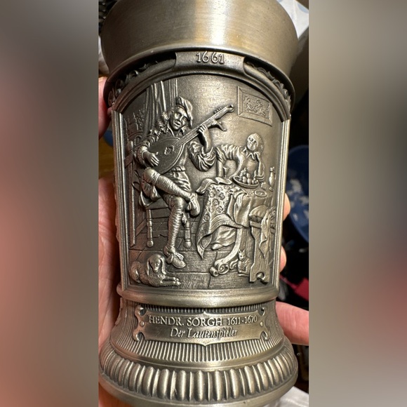 Vintage German WMF Ornate Zinn Pewter Cup/Goblet - Picture 4 of 16